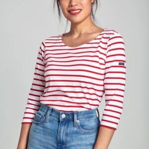 3/4 sleeve French Breton striped top
